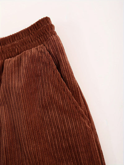 Elegant Corduroy Tracksuit Set