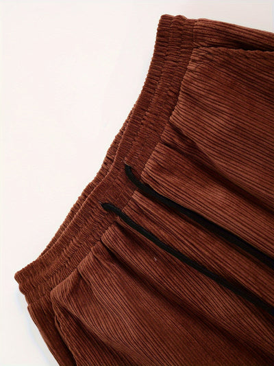 Elegant Corduroy Tracksuit Set
