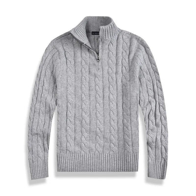 Cotton Half-Zip Winter Sweater Men
