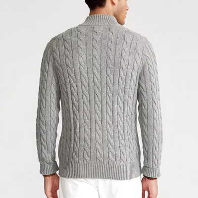 Cotton Half-Zip Winter Sweater Men