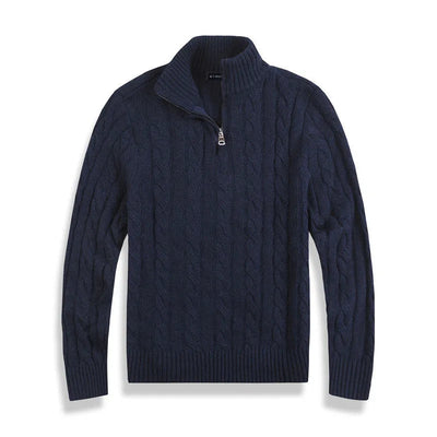 Cotton Half-Zip Winter Sweater Men