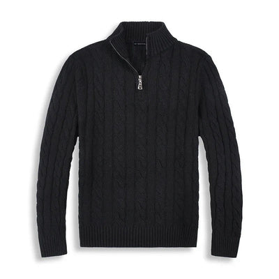 Cotton Half-Zip Winter Sweater Men