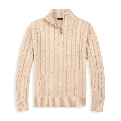 Cotton Half-Zip Winter Sweater Men