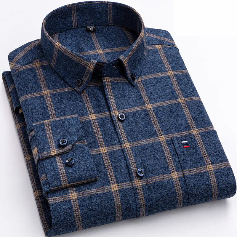 Elegant Diamond Pattern Cotton Shirt