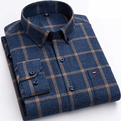 Elegant Diamond Pattern Cotton Shirt