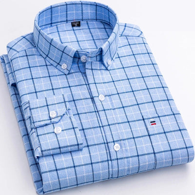Elegant Diamond Pattern Cotton Shirt