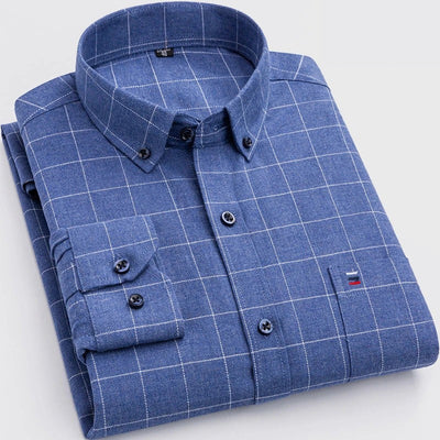 Elegant Diamond Pattern Cotton Shirt