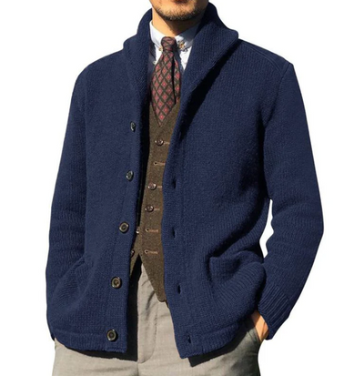 Rowan | Knitted Buttoned Men's Cardigan