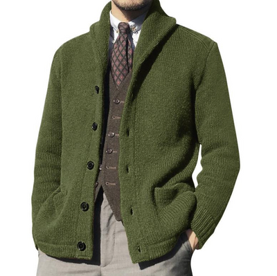 Rowan | Knitted Buttoned Men's Cardigan