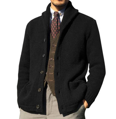 Rowan | Knitted Buttoned Men's Cardigan