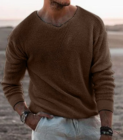 Elegant Knitted V-Neck Jumper