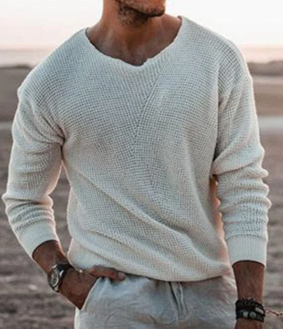 Elegant Knitted V-Neck Jumper