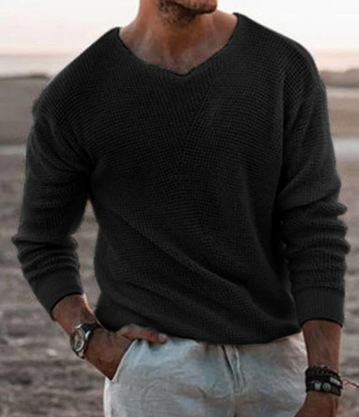 Elegant Knitted V-Neck Jumper