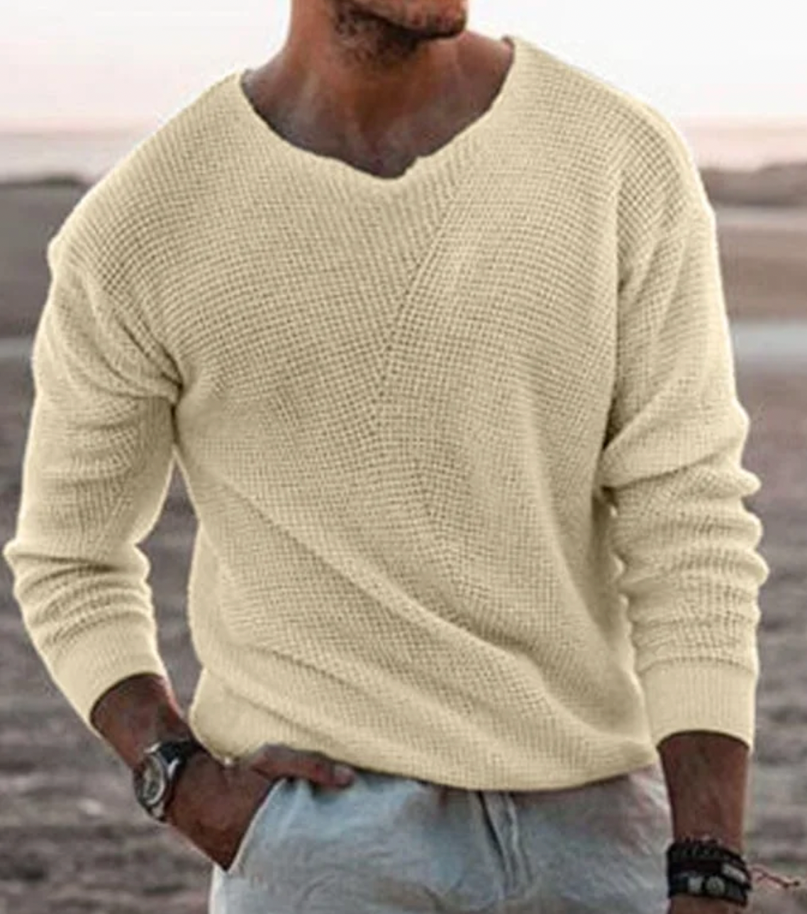Elegant Knitted V-Neck Jumper