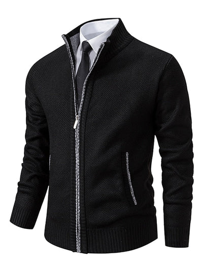 Knitted Zip-Up Cardigan Men