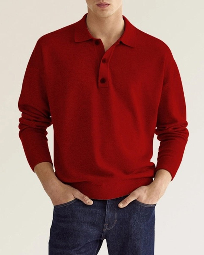 Casual Long-Sleeve Polo Men