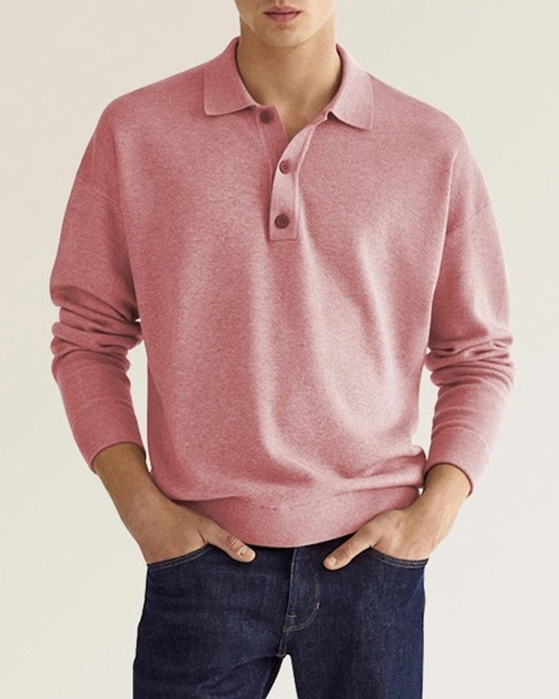 Casual Long-Sleeve Polo Men