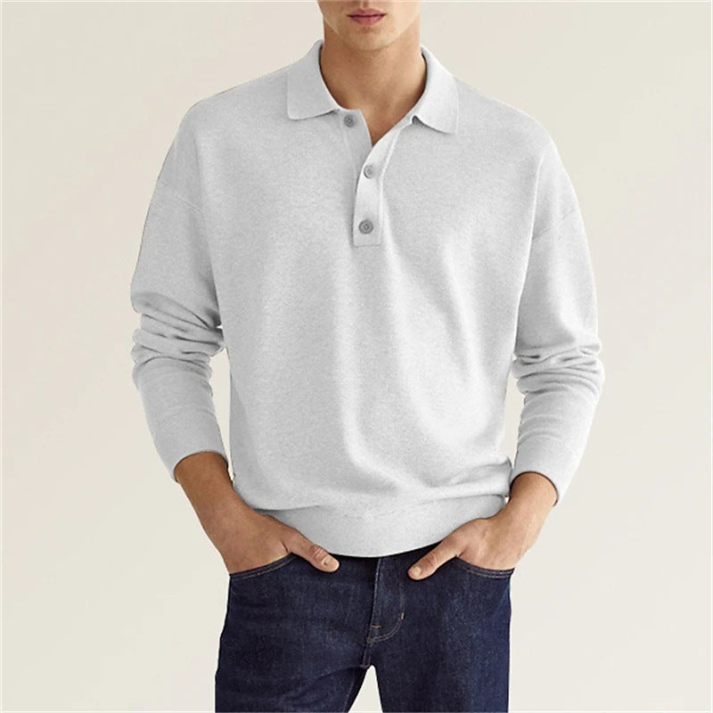 Elegant Long-Sleeve Polo Men