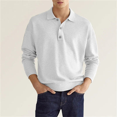 Elegant Long-Sleeve Polo Men