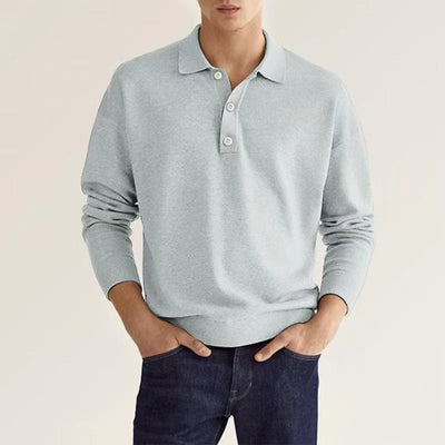 Elegant Long-Sleeve Polo Men