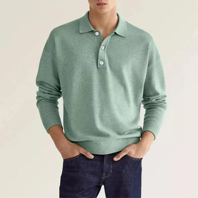 Elegant Long-Sleeve Polo Men