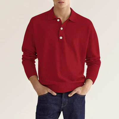 Elegant Long-Sleeve Polo Men