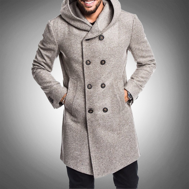 Henry - Double Button Hooded Winter Coat Men
