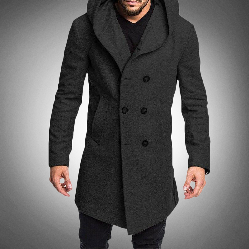 Henry - Double Button Hooded Winter Coat Men