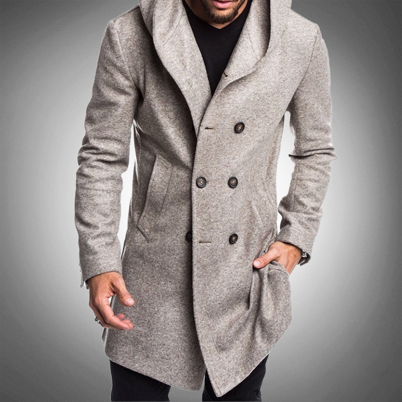 Henry - Double Button Hooded Winter Coat Men