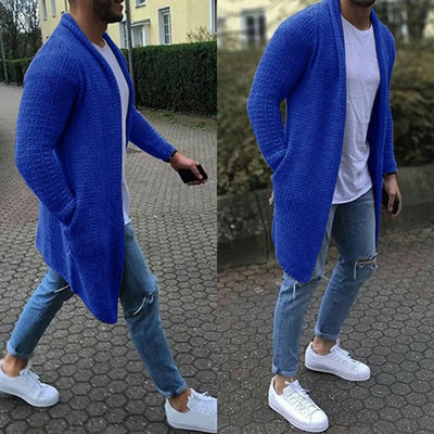 Theo - Knee Length Knitted Cardigan Men