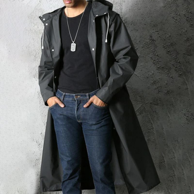 Nicholas - Water-Resistant Rain Coat with Hood