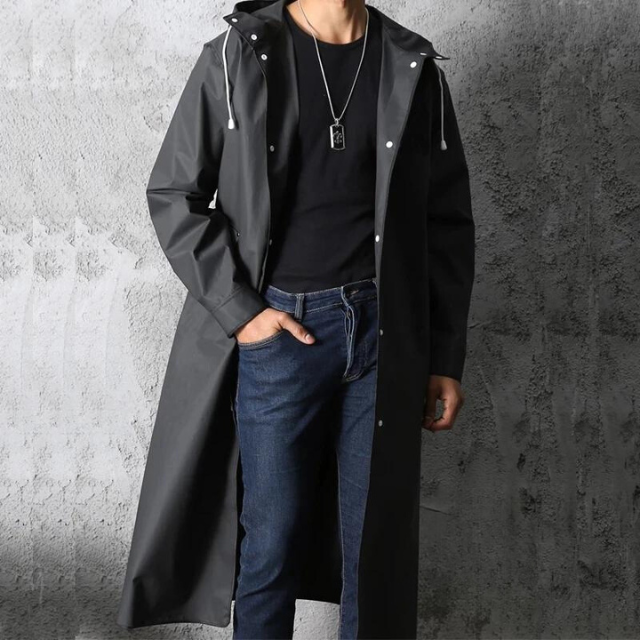 Nicholas - Water-Resistant Rain Coat with Hood