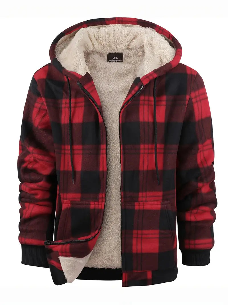 Checked Winter Coat Men