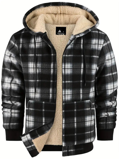 Checked Winter Coat Men