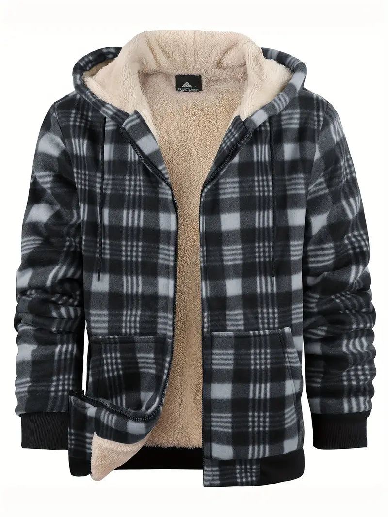 Checked Winter Coat Men