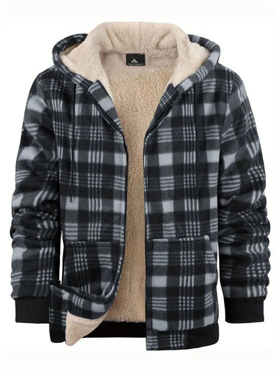 Checked Winter Coat Men