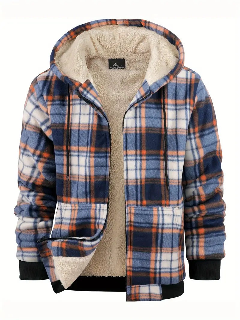 Checked Winter Coat Men