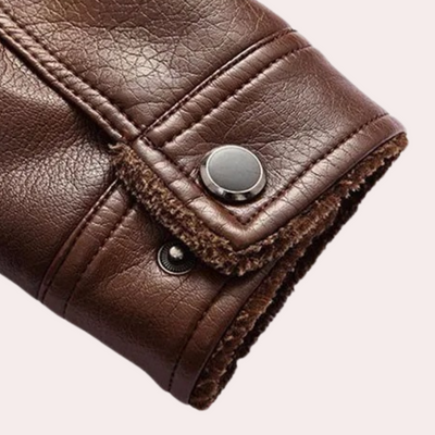 Elegant PU Leather Winter Jacket