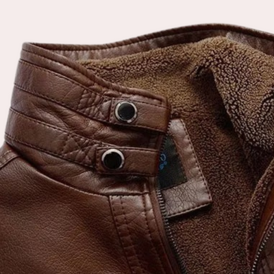 Elegant PU Leather Winter Jacket