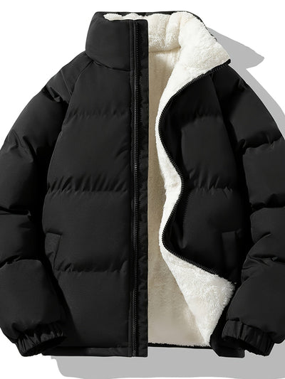 Harry - Plush Fleece Lined Puffer Jacket Black