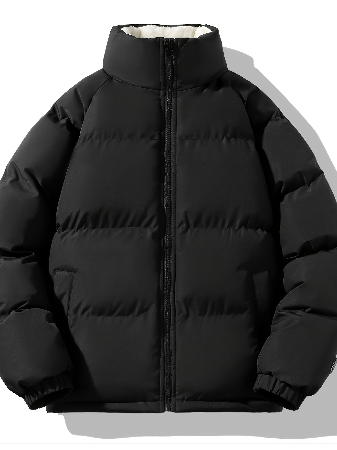 Harry - Plush Fleece Lined Puffer Jacket Black