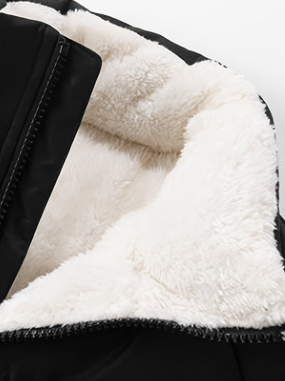 Harry - Plush Fleece Lined Puffer Jacket Black