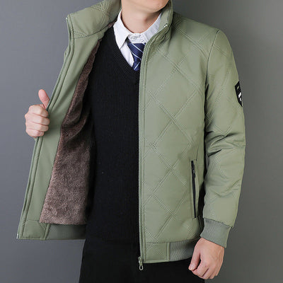 Quilted Mens Office Winter Jacket with Fleece Lining