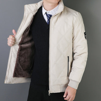 Quilted Mens Office Winter Jacket with Fleece Lining