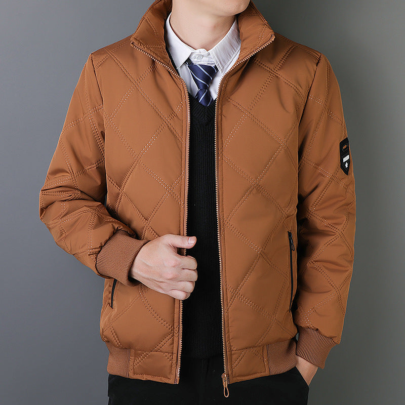 Quilted Mens Office Winter Jacket with Fleece Lining