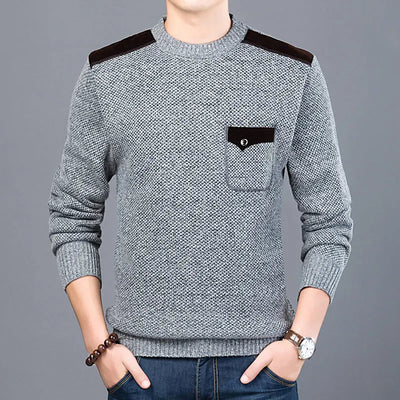 Ribbed Crew Neck Sweater Men