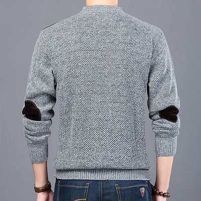 Ribbed Crew Neck Sweater Men