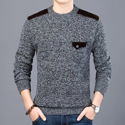 Ribbed Crew Neck Sweater Men
