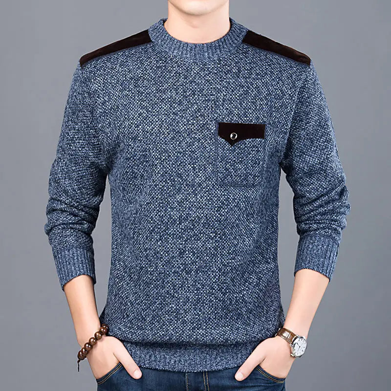 Ribbed Crew Neck Sweater Men