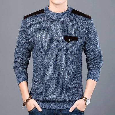 Ribbed Crew Neck Sweater Men